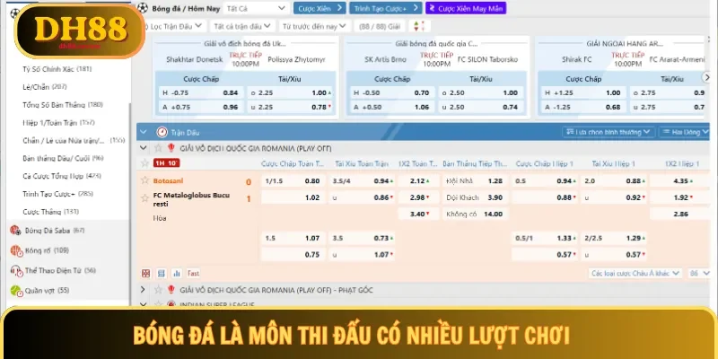 Bóng đá là môn thi đấu có nhiều lượt chơi